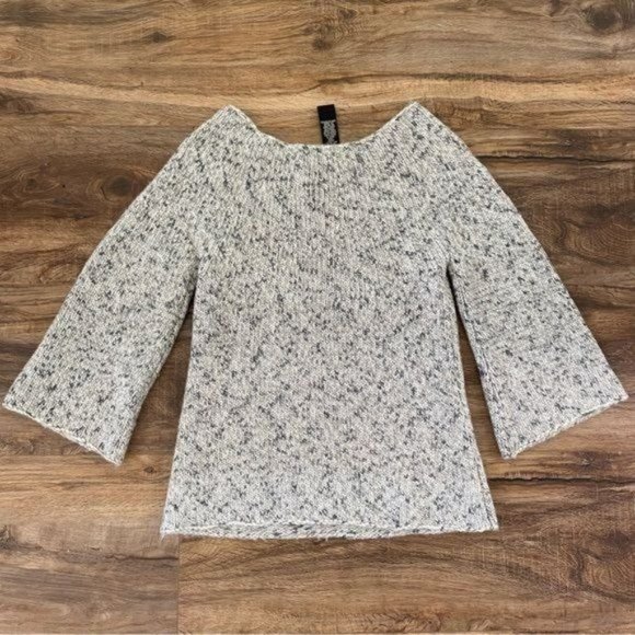 BCBGMAXAZRIA Wool blend Square neck thick knit Sweater Grey Size XS-S LIKE NEW - Picture 5 of 9